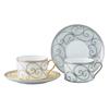 NARUMI Rondo Cup and Saucer Gold and Elegant and Perfect for Tea and Perfect As a Wedding Gift Product Set, 270cc, Platinum, Stylish, Coffee, Gift,