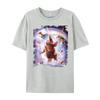 Laser Eyes Space Cat Riding Sloth Llama  Rainbow Shirts Graphic Tee White T Shirt Men