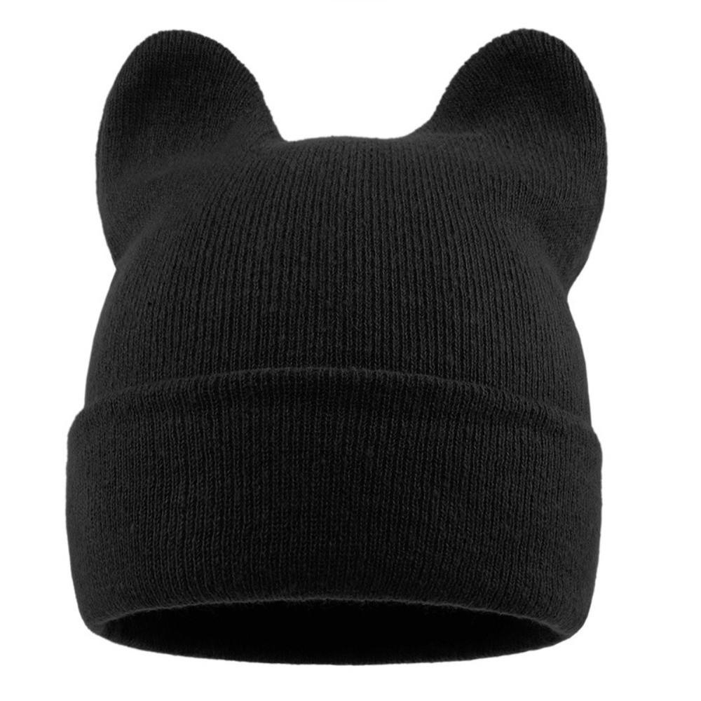 Korean Style Beanie Hat Cute Ears Pullover Hat Cute Knitted Hat Autumn
