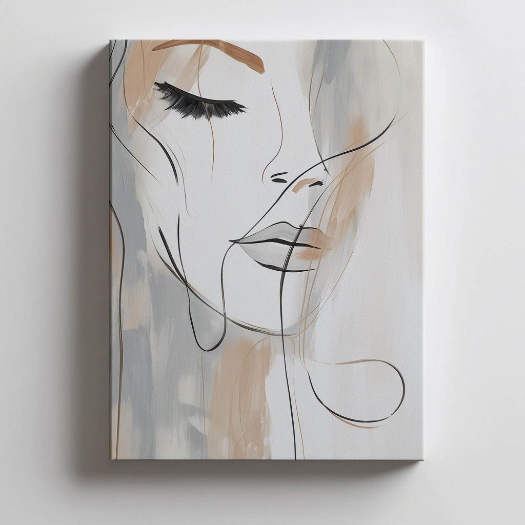 Elegance In Brushstrokes Elegance In Brushstrokes, 70X100 Cm, Dark Brown Wooden Frame, 230 Gsm Matte Paper