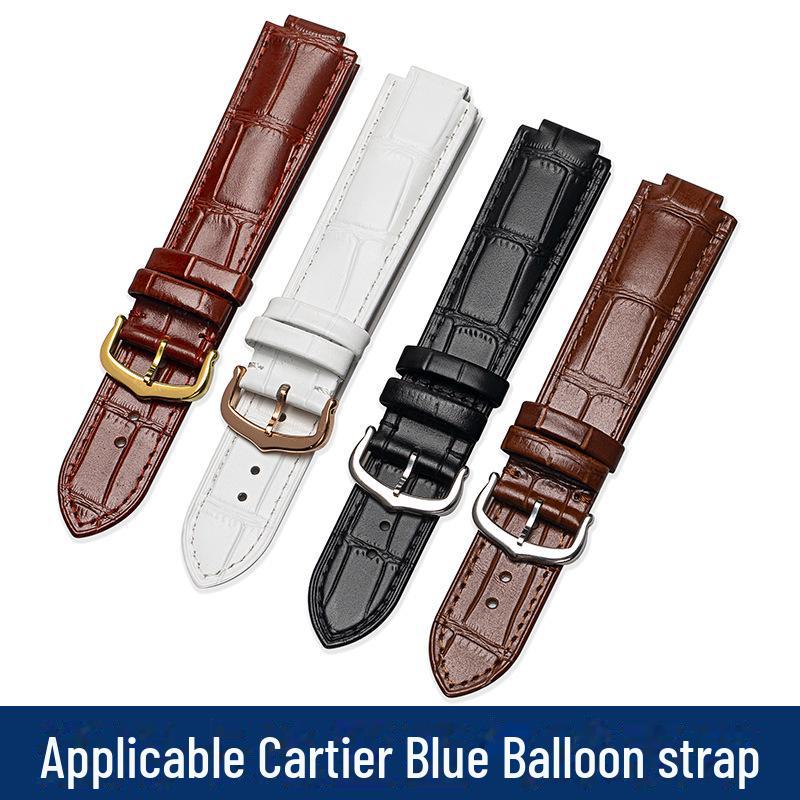 Синий воздушный шар водонепроницаемый ремешок для часов из натуральной кожи для мужчин и женщин - высококачественная коровья кожа, выпуклый интерфейс