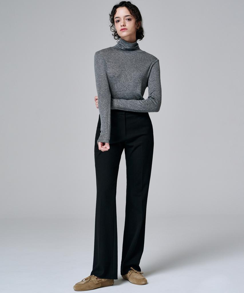 MALOUPE 2131 Stretch Slim Bootcut Pants (Black)