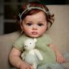 NPK 58 см кукла реборн для маленьких девочек Тутти, ткань для тела, ручная роспись, кукла, зеленый свитер