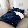 3pcs Duvet Cover Set, Includes 1 Duvet Cover and 2 Pillowcases, No Insert, Ultra-Soft Comfortable, Navy Blue Golden Abstract