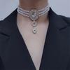 Wedding Multilayers Korean Style Choker Women Necklace Rhinestone Pendant Jewelry Accessories