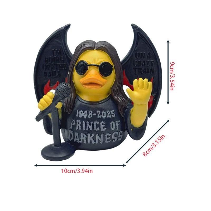 Ozzy Osbourne Back To the Beginning Rubber Duck Statue,Prince of Darkness Duck, Rock Tribute Duck Collectible,Music Jeeps Ducking for Party Decor