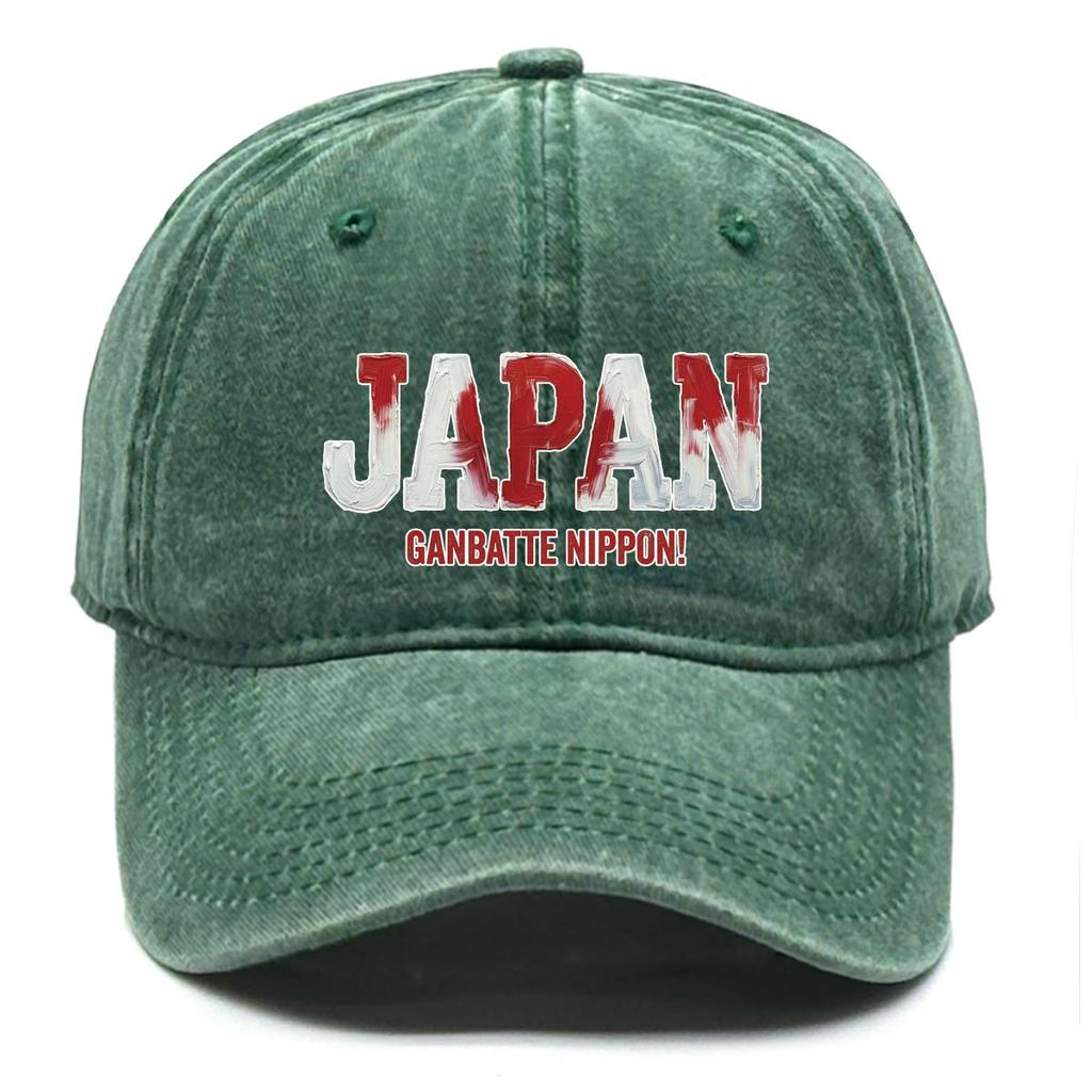Солнцезащитная шляпа с принтом флага "ЯПОНИЯ" "GANBATTE NIPPON", Регулируемая солнцезащитная шляпа, Модный головной убор, Всесезонная, Унисекс, Женская кепка
