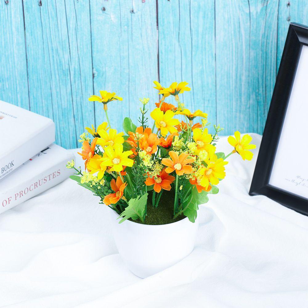 Mini Ornaments Home Decor Artificial Plants Silk Chrysanthemum Flowers Potted Simulation Bonsai
