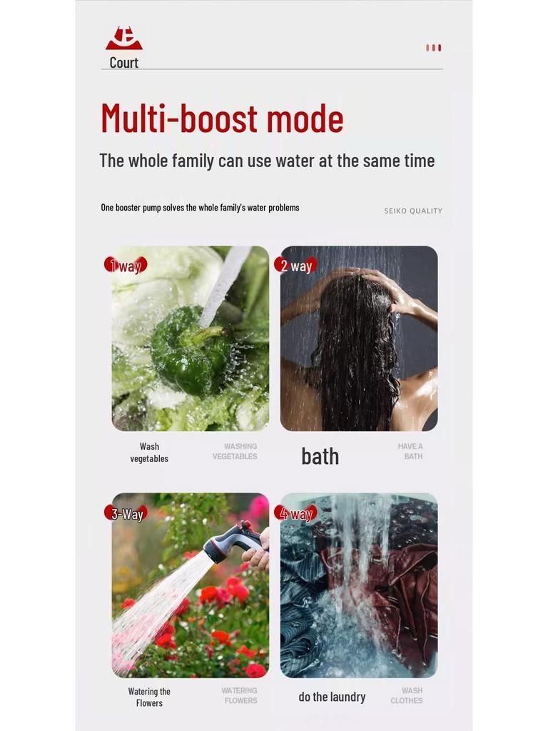 220V Self-Priming Jet Pump: Automatic Well Water Booster with High Head Suction