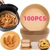 50/100PCS Air Fryer Paper Square Round Oil Absorbing Paper Food Grade Silicone Oil Paper NonStick Mat for Kitchen Accessories