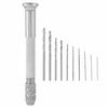 Mini Precision Hand Twist Drill with 10 Drill Bits and 1 Hand Drill Bit (0.5, 0.6, 0.7, 0.8, 0.9, 1, 1.2, 1.5, 1.8, 2mm) for Crafts, Jewelry, and Souv