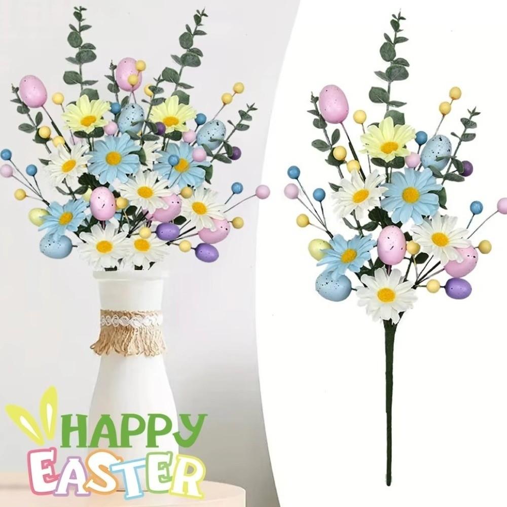 Realistic Easter Flower Bouquet Decorative DIY Artificial Berries Floral Colorful Simulated Eggs Bouquets Dining Table