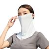 With Neck Flap Ice Silk Neckline Face Gini Mask Pure Color Driving Face Shield Veil  Hiking