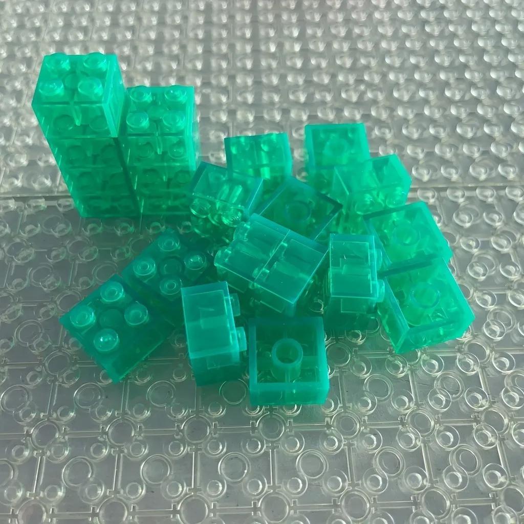 20 шт. Прозрачный прозрачный кирпич 2x2 Строительный блок MOC Детали Игрушки для детей Сделай сам Дом Водопад Совместимый 3001 3003