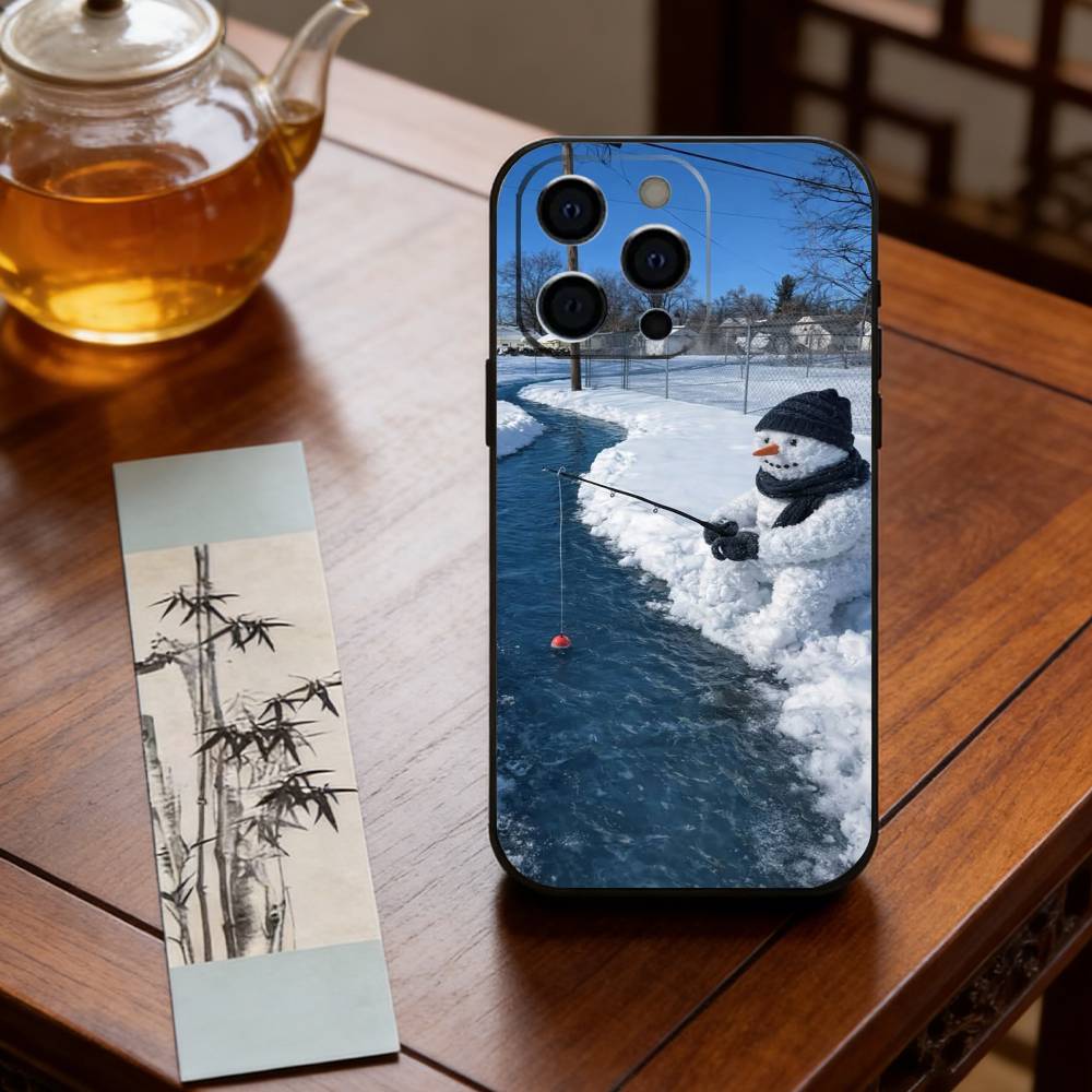 Чехол для телефона снеговик Силиконовый Мягкий Для IPhone 17 16 15 14 13 12 11 X XR Plus Pro Max Plus