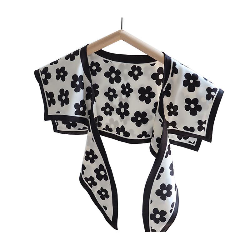 New shoulder silk scarf shawl women's spring and autumn summer fake collar air-conditioned room vest decoration with neck protection double-layer scar