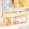 Cute Cartoon 6-layer Transparent Pencil Case Multi-functional Storage Stationery Box School Supplies Kawaii Stationery Bag 1pc