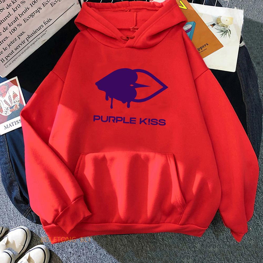 Толстовки Purple Kiss Толстовки с графикой женской группы Весенние пуловеры с длинным рукавом и капюшоном Sudaderas Одежда