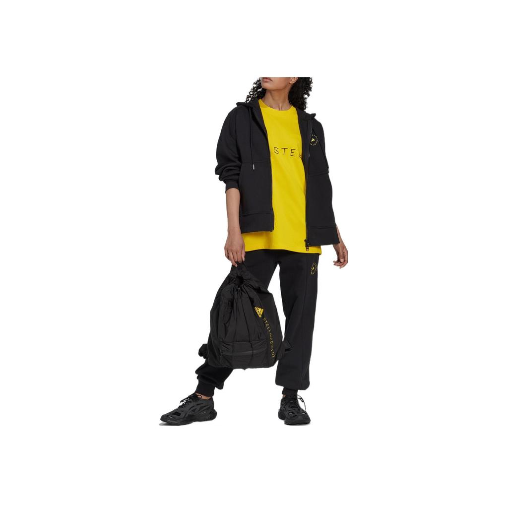 Adidas Совместная худи Fz X Stella Mccartney, однотонная куртка с капюшоном на молнии и принтом логотипа, женская куртка черного цвета HI6061