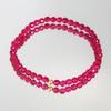 14K Gold Ball Ruby Gemstone Bracelet, July Birthstone