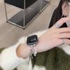 Жемчужный браслет для Apple Watch, ремешок 49 мм, 38, 42, 41, 45 мм, женский металлический ремешок с двойной цепочкой из нержавеющей стали для IWatch 8, 7, 6543, 40, 44 мм