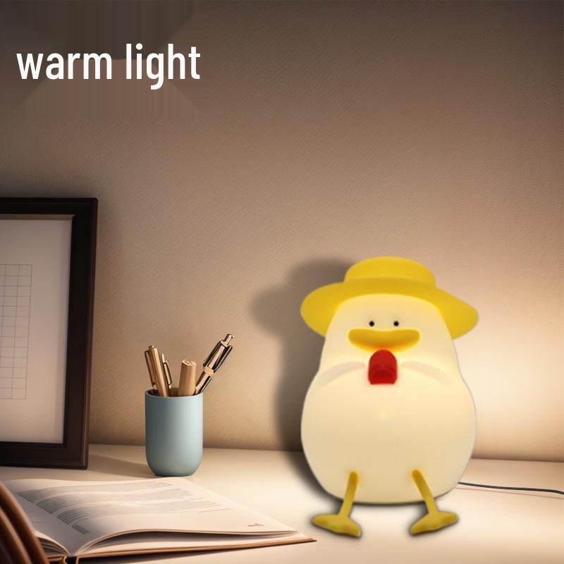 Cola Duck Sleep Aid Night Light: Baby-Friendly, Eye-Safe, Silicone, Rechargeable, with Timer