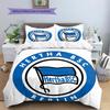 Постельное белье с узором Hertha BSC Berlin Декор для дома Подарок на день рождения (1 пододеяльник + 2 наволочки, без наполнителя)