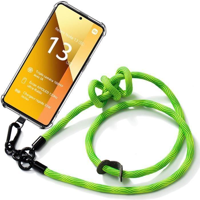 Coque - E.F.CONNECTION - pour Xiaomi Redmi Note 13 5G - Protection Antichoc - Cordon Détachable - Vert