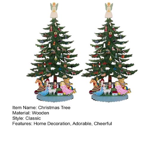 10-дюймовая деревянная мини-рождественская елка ручной работы, 3D рождественская елка, настольное украшение, с ангелом-верхушкой для украшения дома, офиса, каминной полки