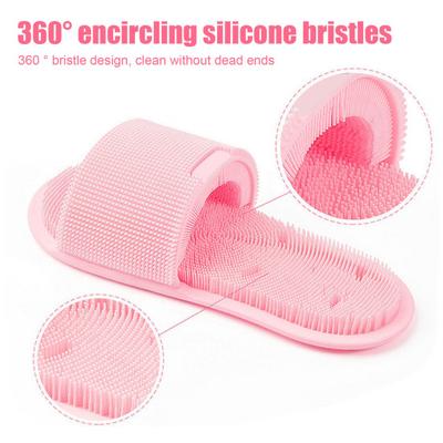 Массажные тапочки для мытья ног, тапочки для чистки ног с силиконовыми щетинками, тапочки для душа с противоскользящими присосками для отшелушивания и очистки ног