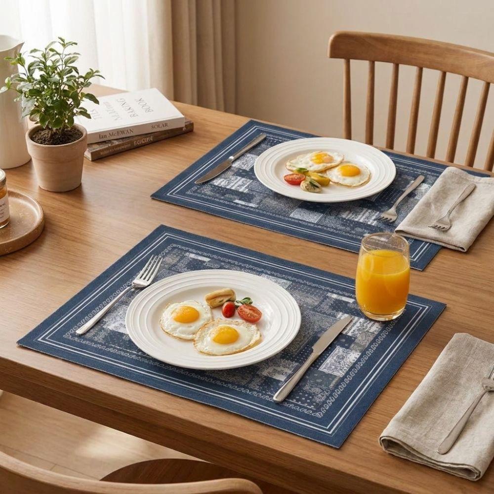 Quick Dry Rural Floral Dinner Mat Non-slip Kitchen Drain Mat Heat Insulation Mat Home Decor