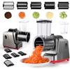 Electric Cheese Grater, Salad Maker With 5 Different Shapes of Blades, Maximum 400W Electric Slicer Shredder, Electric Salad Machine
