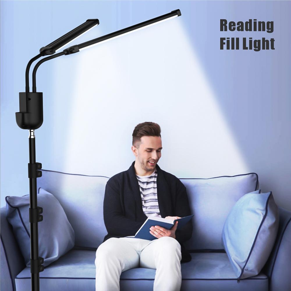 Flexible 2-Arms LED Video Light Photography Fill Light 3000K/4000K/6000K Bi-color Dimmable Timer