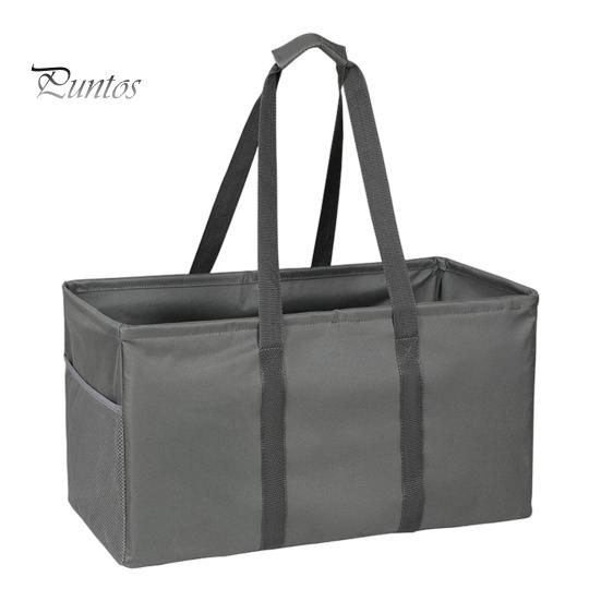 Многоразовая сумка для продуктов, складная хозяйственная сумка для покупок, вместительная, застежка-молния, водонепроницаемая, многофункциональная сумка-тоут с сетчатыми карманами