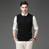Spring and Autumn Men's Knitted Sweater Bottom Shirt Crew Neck Sleeveless T-Shirt Knitted Vest Vest