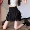 Sexy Women Pleated Skirts High Waist Summer Vintage Mini Skirts Korean Tennis Student White A Line Dance Skirt