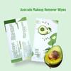 Салфетки для снятия макияжа с авокадо: Индивидуально упакованные, нежные, портативные очищающие салфетки, не требующие смывания, для путешествий