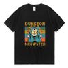 Dungeon Meowster Funny Nerdy Gamer Cat D20 Dice RPG Clown Print T Shirt Men Women Street Hip Hop Cool Black T-shirt Top