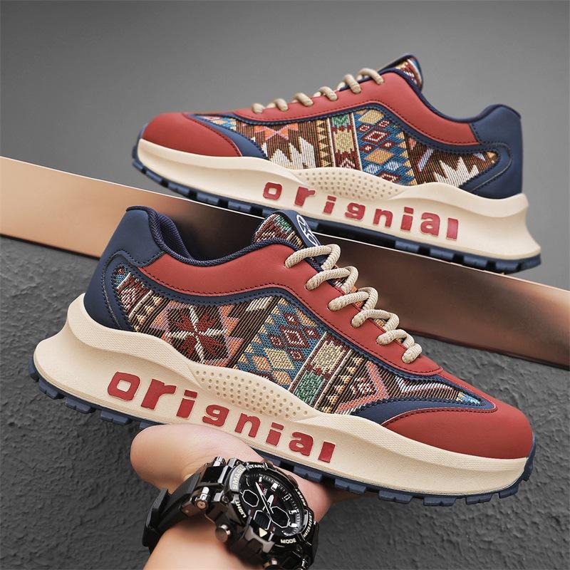 2024 осень новые мужские туфли прямая трансляция взрыв обувь Форрест Гамп мужская повседневная обувь дорожная обувь модная ткань одиночные туфли мужские