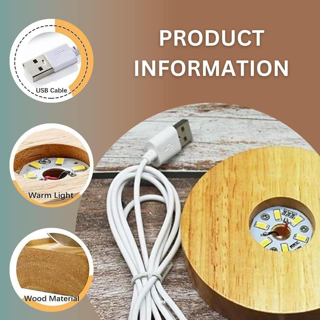 Love Crystal Ball Night Light with LED Wooden Stand, Room Decor Glass Sphere Light for Home Decoration Gifts for Women Men Dad Mom Kids Girlfriend