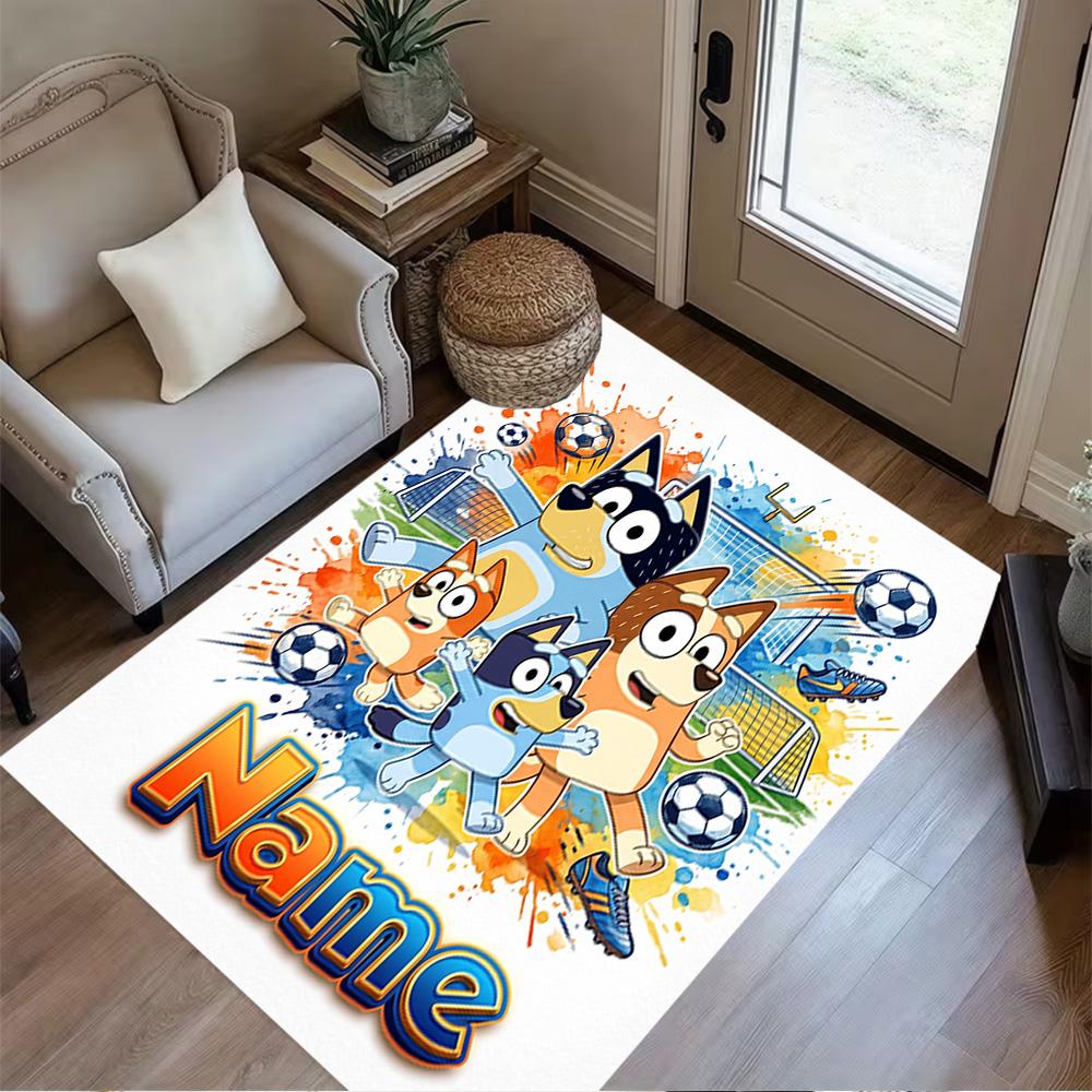 Colorful Animal Friends Customize Your Name Area Rug Design for Entryway Playrooms Kitchen Living Rooms Anti-slip Rug Office home decor