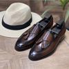 2024 Brand Design Men Genuine Leather Shoes Moccasins Men's Tassel Loafers Vintage Slip-on Casual Men Social Dress Shoe Plus 37-45