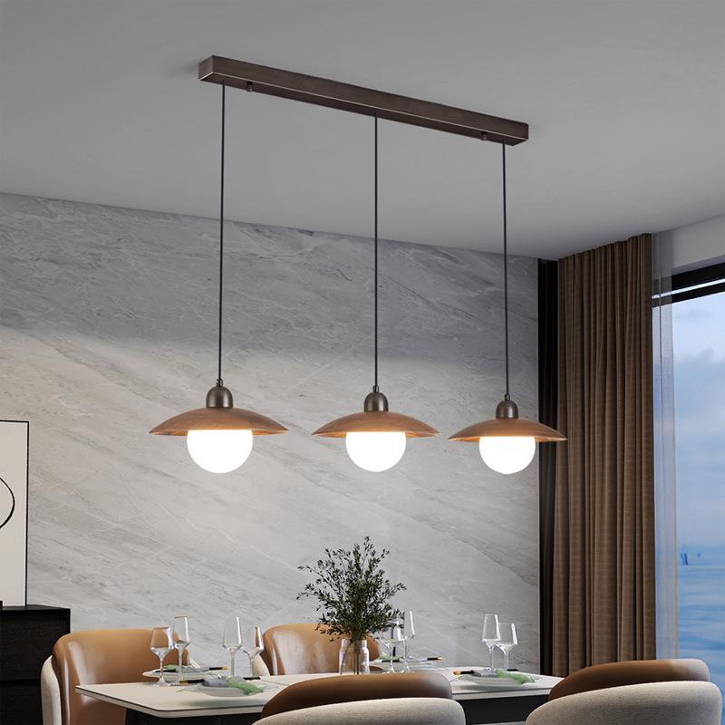 Creative Wabi-Sabi Chandelier: Retro Japanese Style with North American Black Walnut for Bedroom, Staircase, or Bar.