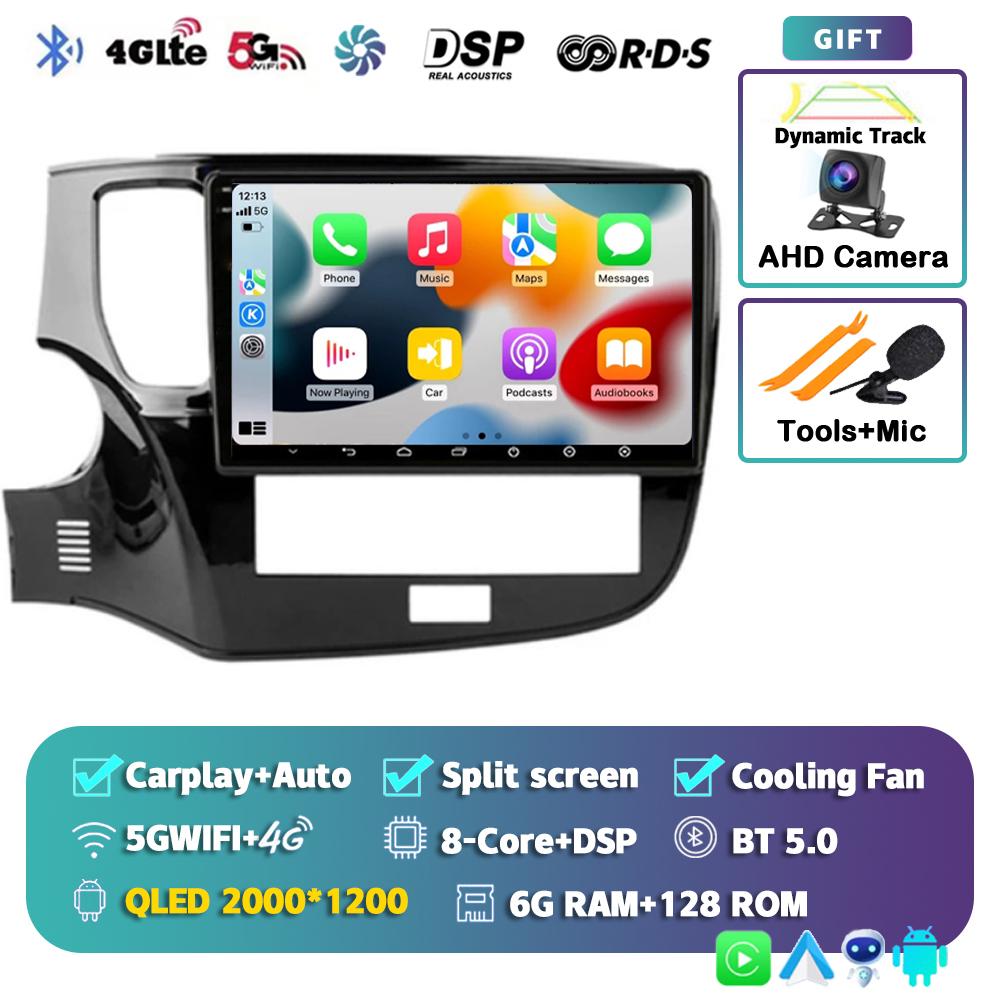 Android 14 Carplay Car Radio для Mitsubishi Outlander 3 GF0W 2018-2021 2din Multimidia Видеоплеер Навигация Головное Устройство Стерео