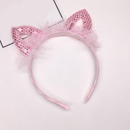 Девушки милые кошачьи уши в форме марлевых повязка на голову с блестками повязка для волос обруч аксессуары