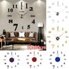 JO Frameless DIY Wall Mute Clock 3D Mirror Surface Sticker Home Office Decor