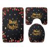 Christmas Shower Curtain Floor Mat Combination Four-Piece Set Kitchen Door Mat Bedroom Living Room Carpet