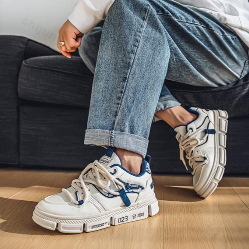 Модная мужская новая модная тенденция повседневная низкая посадка обувь на толстой подошве весна 2025 удобная универсальная нишевая конструкция нескользящие массивные кроссовки