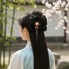 Red New Chinese Style Hair Clip Tassel Hanfu Hairpin Temperament Wooden Hair Stick  Bridal