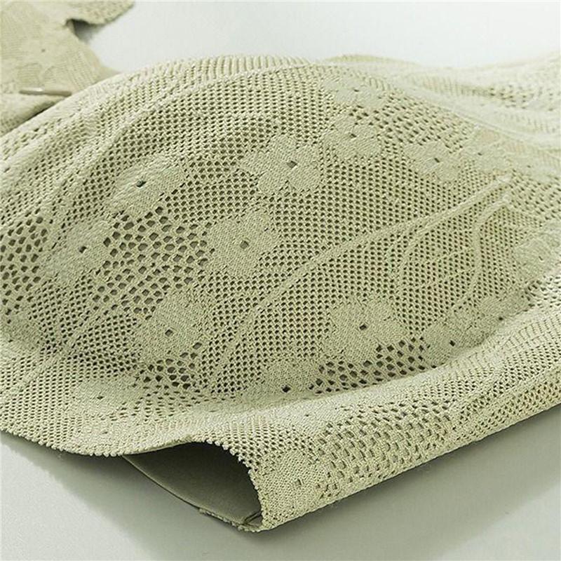 Кружевной бюстгальтер большого размера с мягкими чашками до пуговицы в нижнем белье для пожилых людей, дышащая женская майка без стального кольца